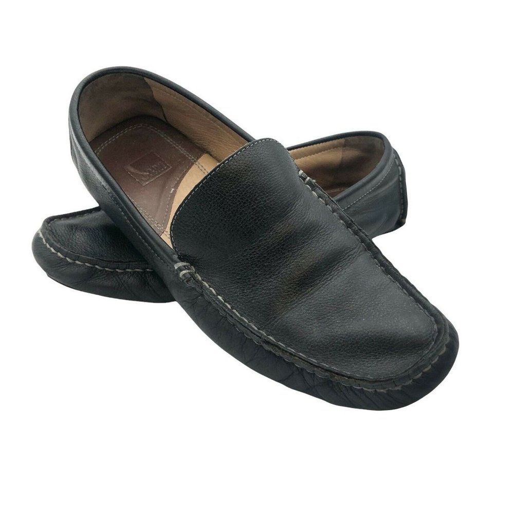 Men's Shoes Size 10.5 Black Leather Driving Shoes Johnston and Murphy